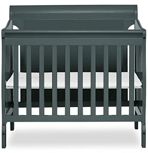 Dream On Me Alice 3-in-1 Full Panel Convertible Mini Crib, Olive, Greenguard Gold Certified