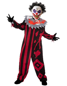 Scary Clown Kids Halloween Costume with Mask for Carnival Clown