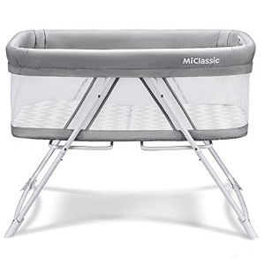 MiClassic 2in1 Stationary&Rock Bassinet One-Second Fold Travel Crib Portable Newborn Baby
