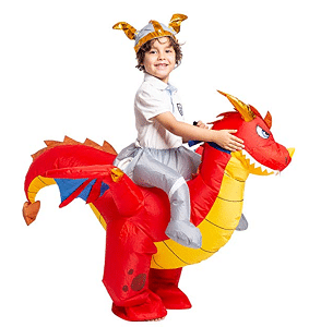 Spooktacular Creations Inflatable Costume Dragon Riding a Fire Dragon Air Blow-up
