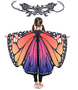 Butterfly Wings for Girls Kids Halloween Costume Fairy Shawl Festival Rave Dress