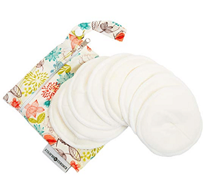 Organic Washable Breast Pads 8 Pack, Reusable Nursing Pads for Breastfeeding with Carry Bag