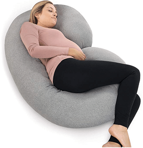 PharMeDoc Pregnancy Pillow with Jersey Cover, C Shaped Full Body Pillow