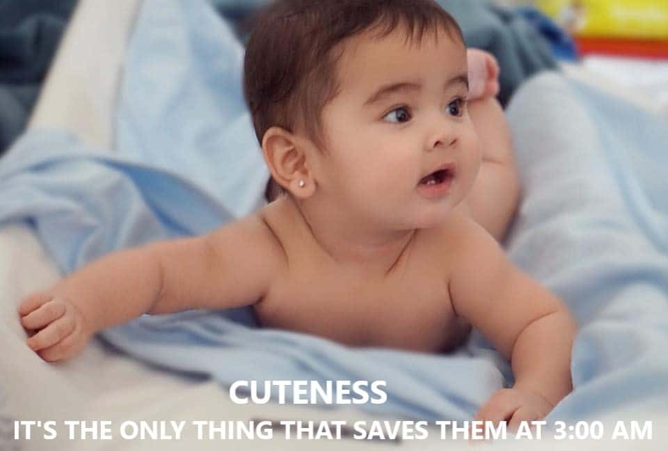 Cute baby saved by cuteness meme