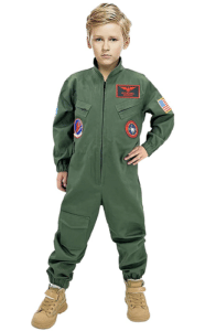Maverick Flight Suit Pilot Costume Halloween Cosplay For Kids