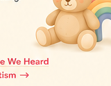 Teddy bear beside a rainbow toy